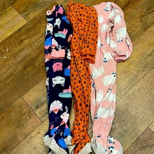 Toddler girl fleece footies